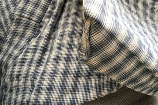 裏返しに着てしまった小千谷ちぢみ