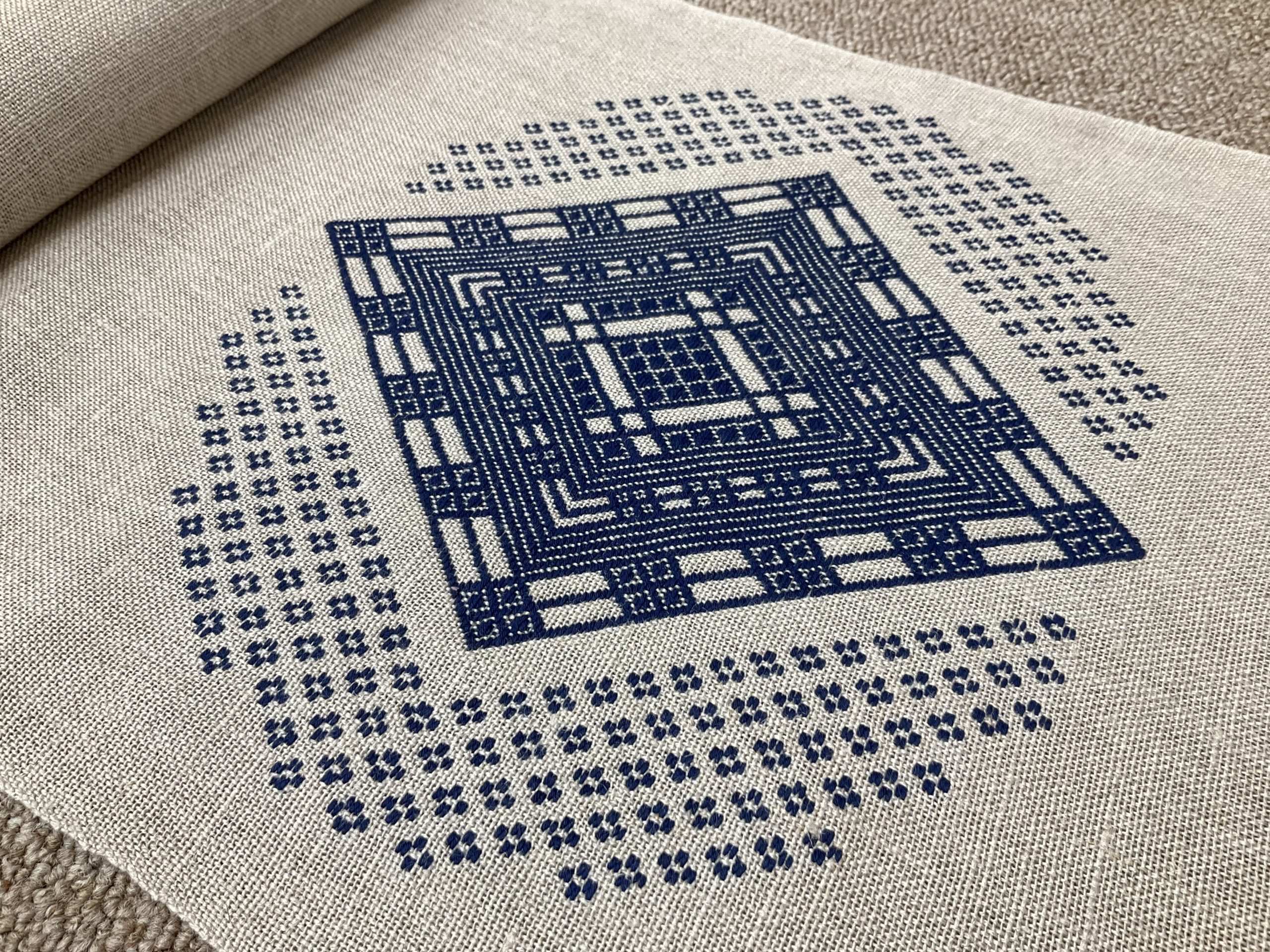 ひと目惚れした津軽こぎん刺しのなごや帯